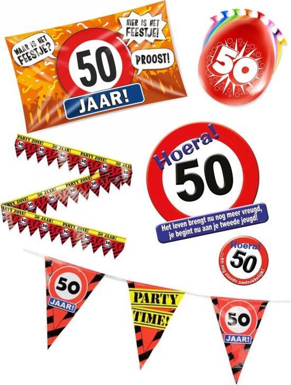 Diverse leeftijden Versieringspakket thema verkeersbord