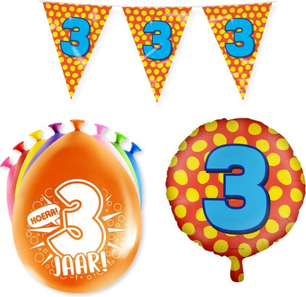 Leeftijd 1 jaar t/m 21 jaar | Happy Party | Ballonnen | Folie Ballon | Vlaggenlijn