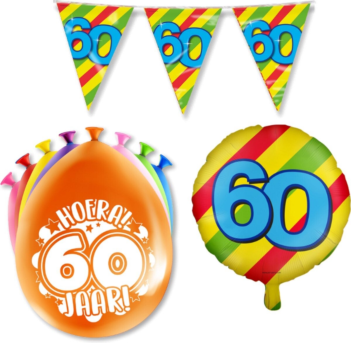 Kroonleeftijden 25 t/m 100 jaar | Happy Party | Ballonnen | Folie Ballon | Vlaggenlijn