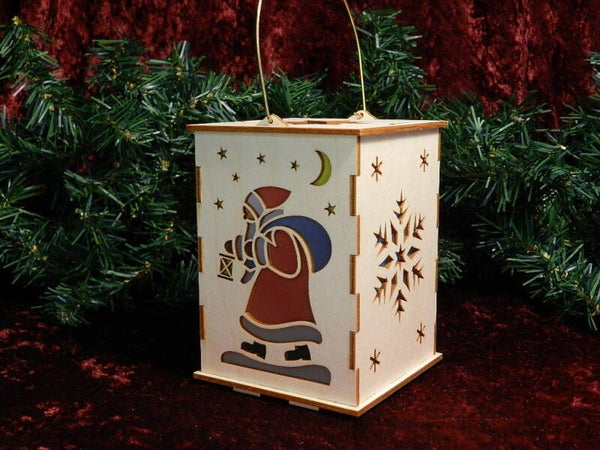 Bastelsatz Laterne "Weihnachtsmann/Schneemann"