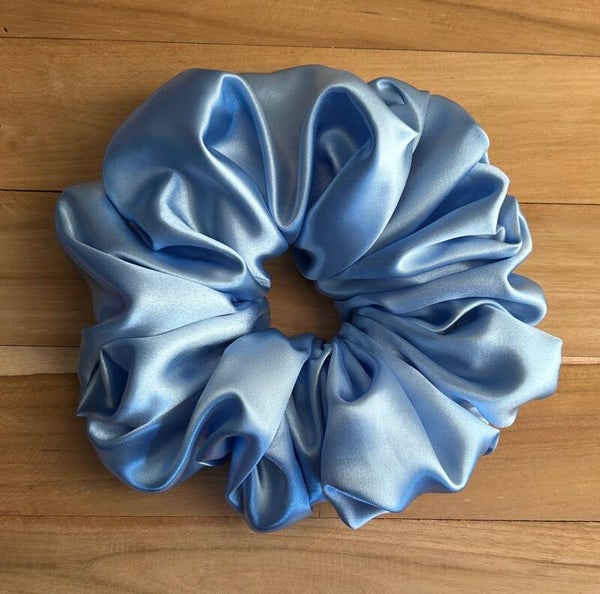 Chouchou Satin Bleu Ciel