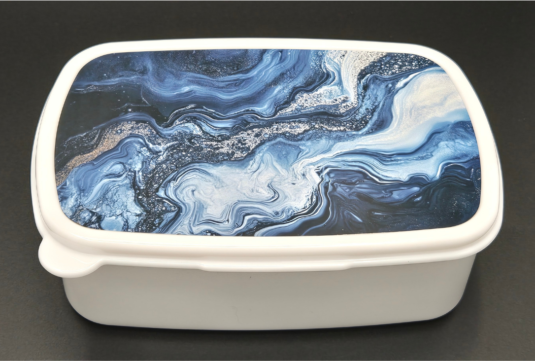 Lunchbox Marble blue