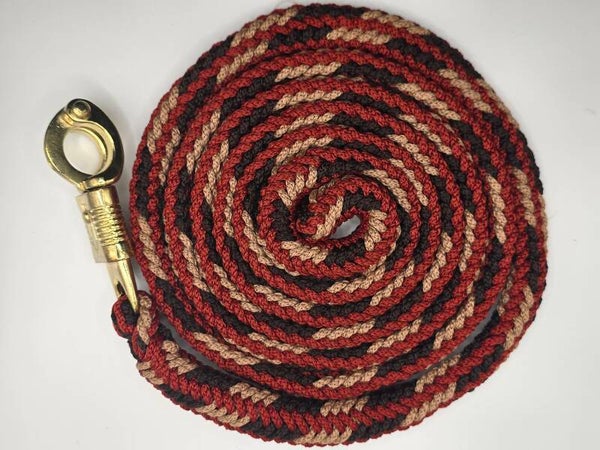Touwlijn met paniekhaak Rood/bruin