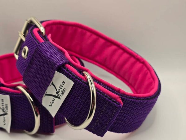 Halsband met voering paars