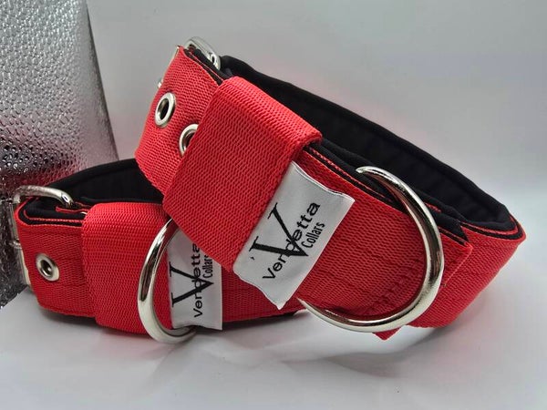 Halsband met voering rood