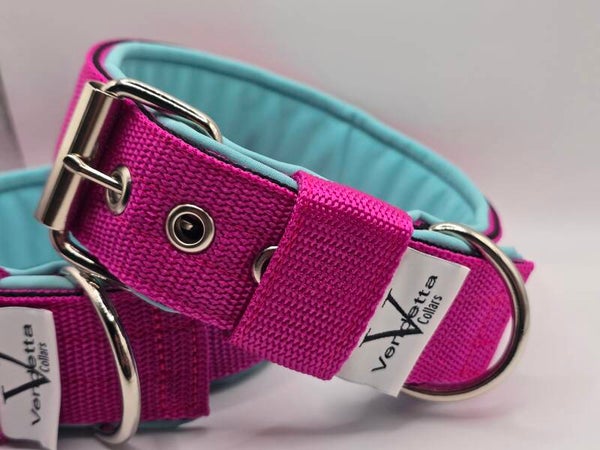 Halsband met voering roze