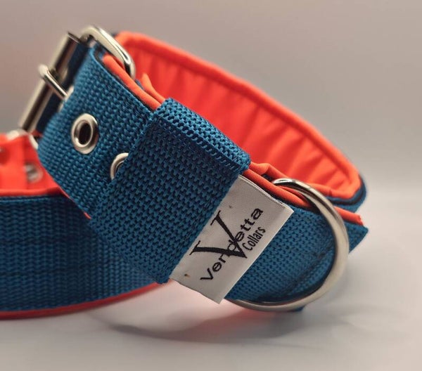 Halsband met voering petrol