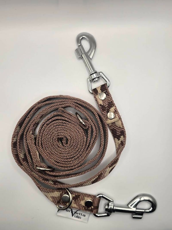 Lange lijn 2,5 meter met karabijn leger bruin leger