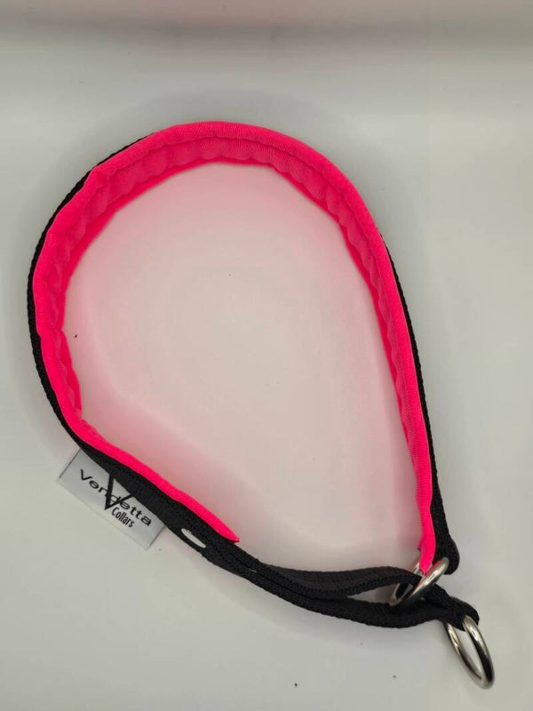 Half check halsband zwart roze