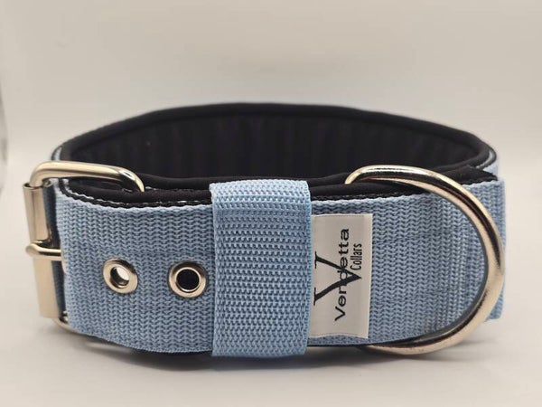 Halsband met voering baby blauw