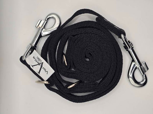 Lange lijn 2,5 meter met karabijn zwart