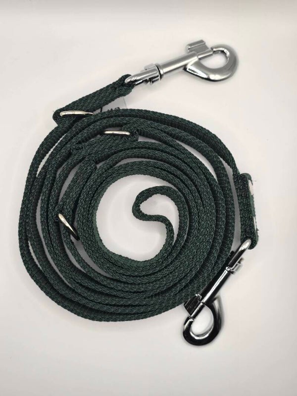 Lange lijn 2,5 meter met karabijn donker groen