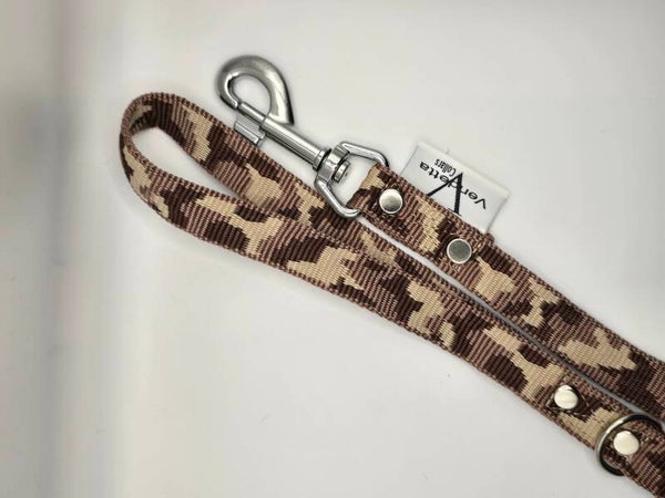 lijn 1,5 meter met karabijn  leger bruin