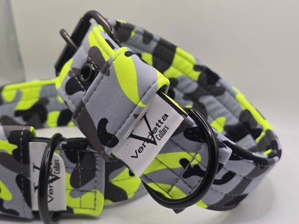 Halsband neopreen camo neon yellow