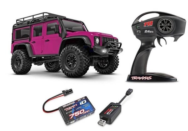 Traxxas 97054-1 TRX-4M Land Rover Defender 1/18 4WD RTR Crawler 2,4GHz avec batterie, chargeur et éclairage