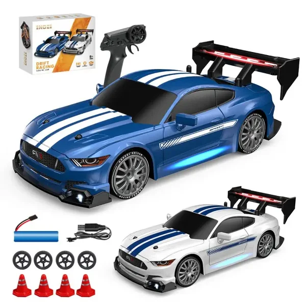 Mustang Shelby RTR 1/24 2.4G 4WD 30km/h Voiture RC Drift GTR Modèles de Véhicules de Course à Grande Vitesse Lumière