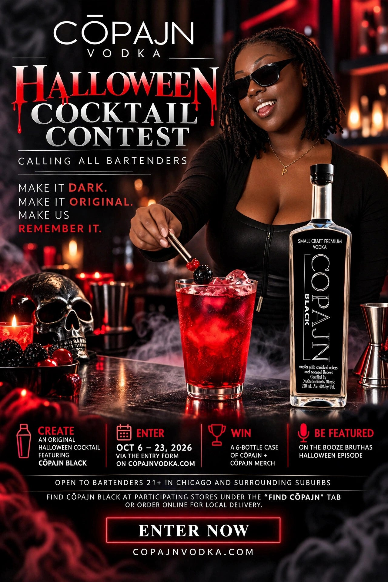 Cōpajn Halloween Cocktail Contest Flyer - Enter Now!