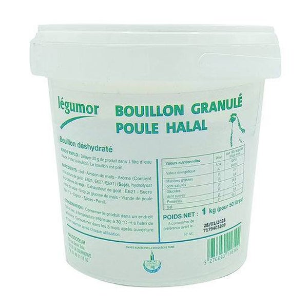 BOUILLON DE POULE GRANULE "LEGUMOR" HALAL 1KG