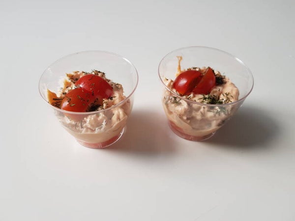 zalmmousse - tomaat - dille