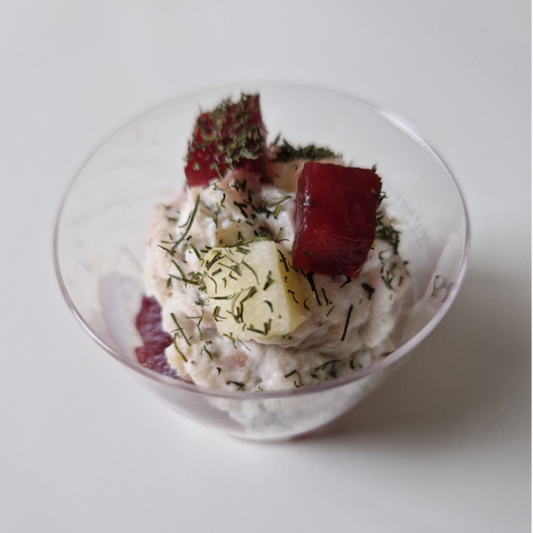 forelmousse - rode biet - appel - dille