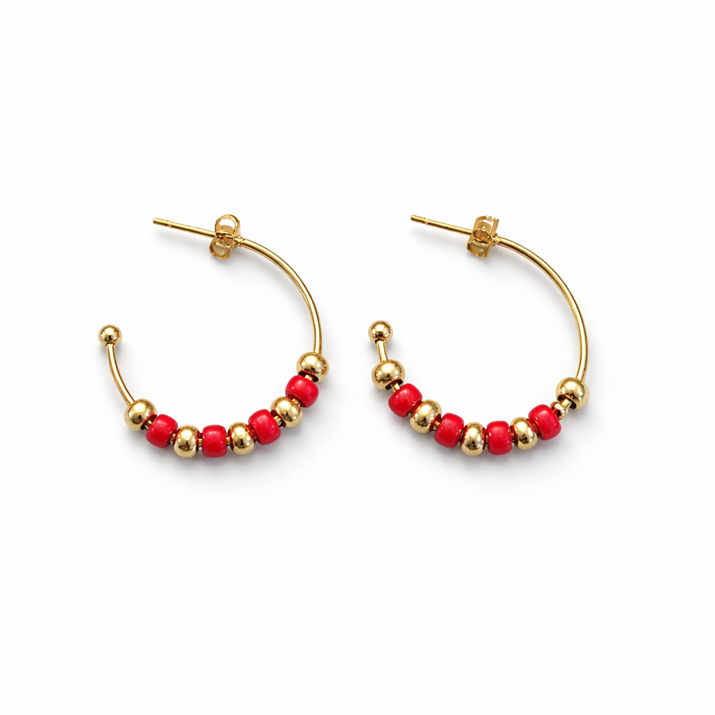 Coral Glow Hoops, Goud