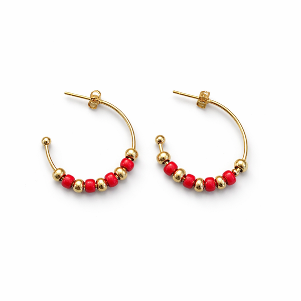 Coral Glow Hoops, Goud