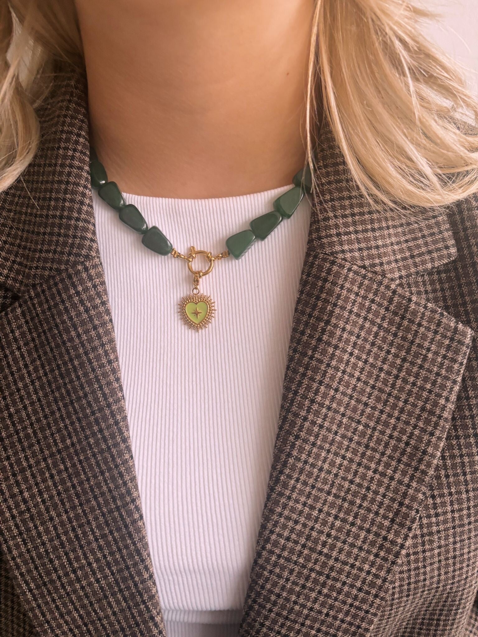 Nature’s stone ketting Goud en Zilver