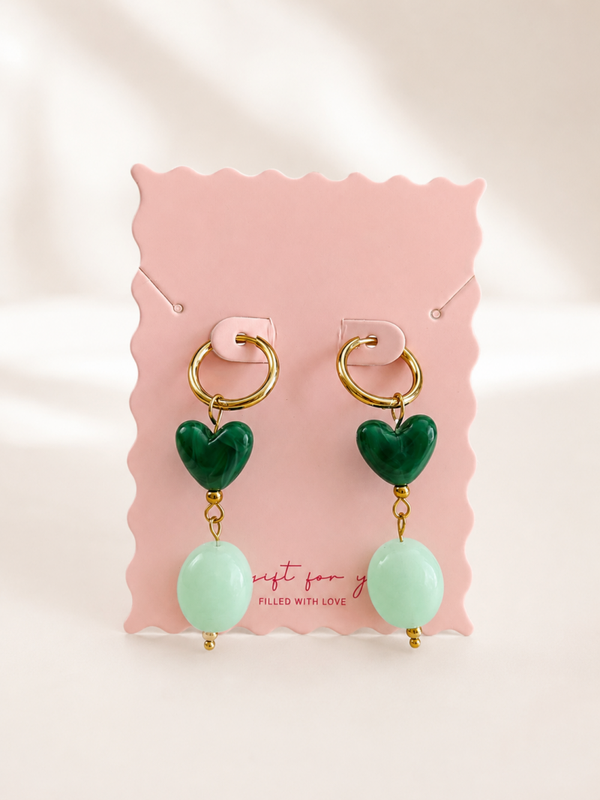 Amour Archive, Lys oorbellen Groen, Goud of Zilver