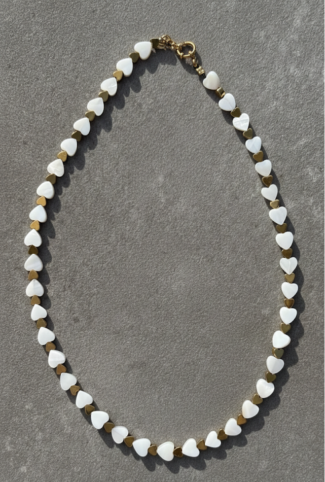 Heartbeat White gold/silver ketting Goud en Zilver