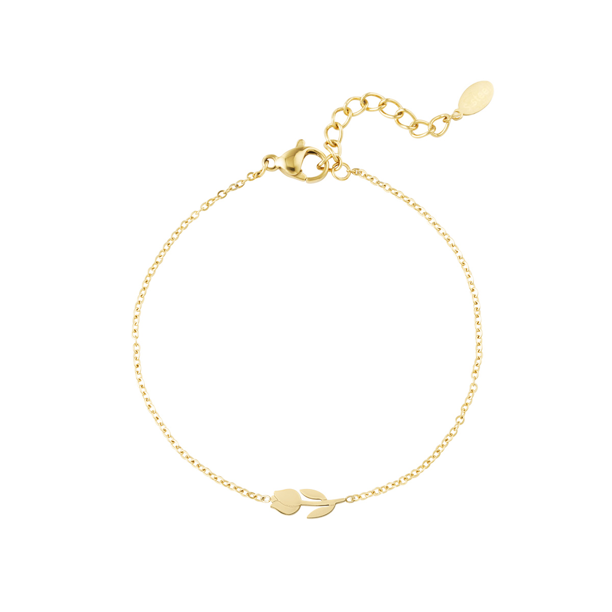 Armband met Tulp, Goud en Zilver