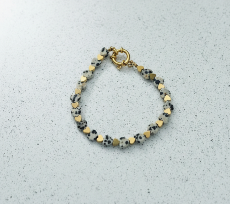 Heartbeat Dalmatian armband Goud en Zilver