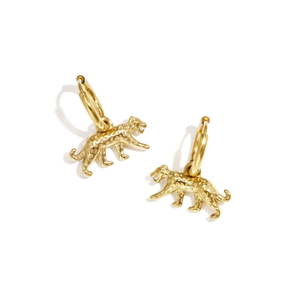 Luipaard/panter oorbellen S, Goud en Zilver