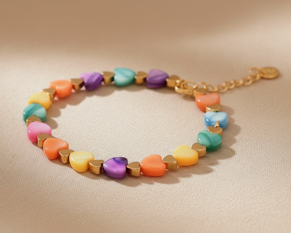 Heartbeat Color gold/silver armband, Goud en Zilver