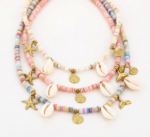Ketting Schelp-Zeester, Goud