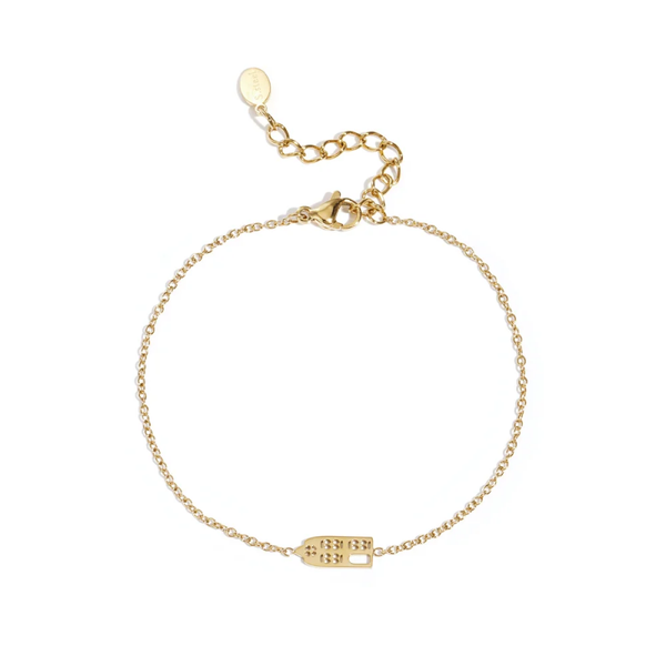 Armband met huisje, Goud