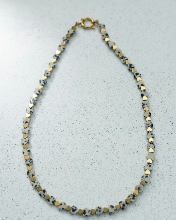 Heartbeat Dalmatian ketting Goud en Zilver