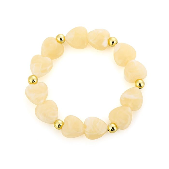 Amour Archive armband met gouden kraaltjes (elastisch)