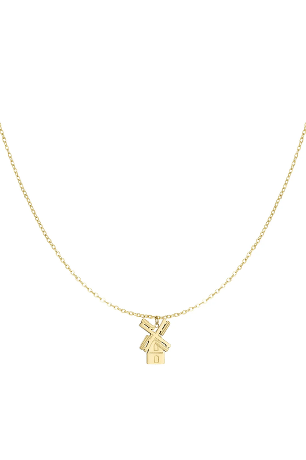 Ketting met Nederlandse Windmolen, Goud en Zilver