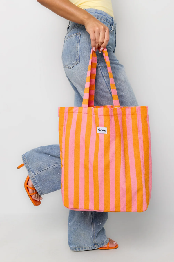 Gestreepte badstoffen tas Candy