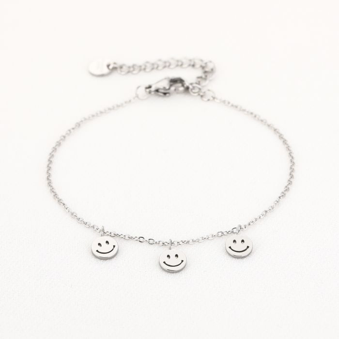 Armband Smiley, Zilver