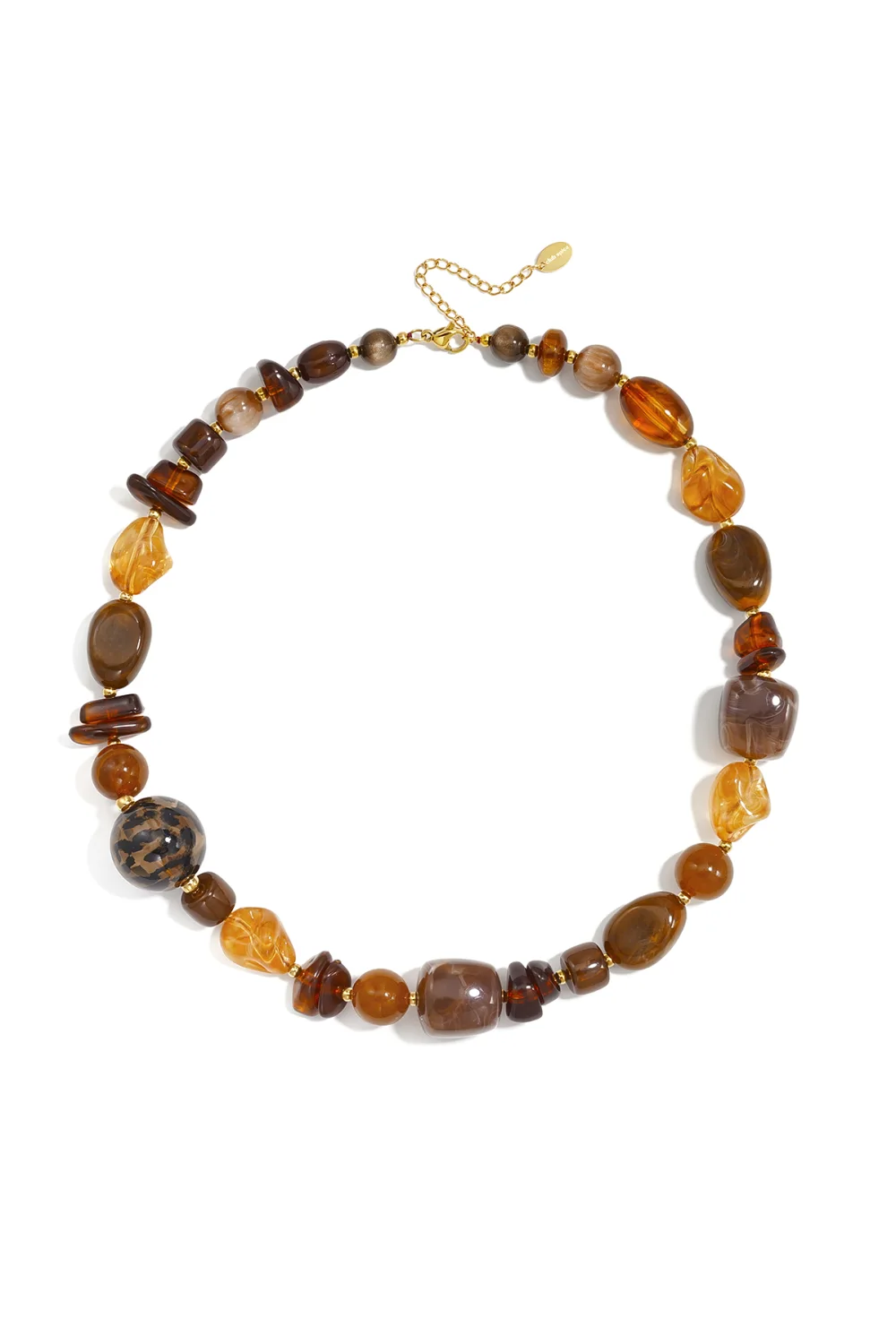 Wild Amber Stones ketting, Goud