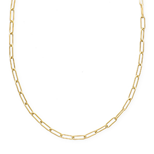 Basic (lange) schakelketting met sluiting met verlengstukje, goud