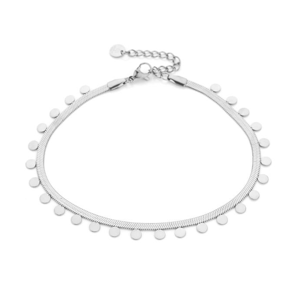 Enkelbandje Silver flow met coins
