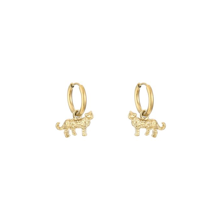 Luipaard/panter oorbellen XS, Goud