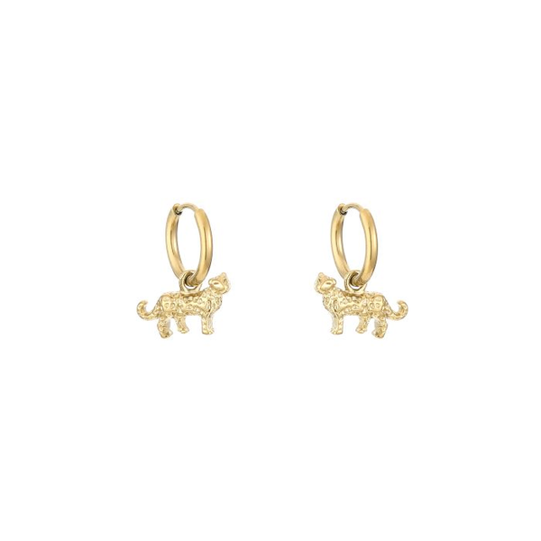 Luipaard/panter oorbellen XS, Goud