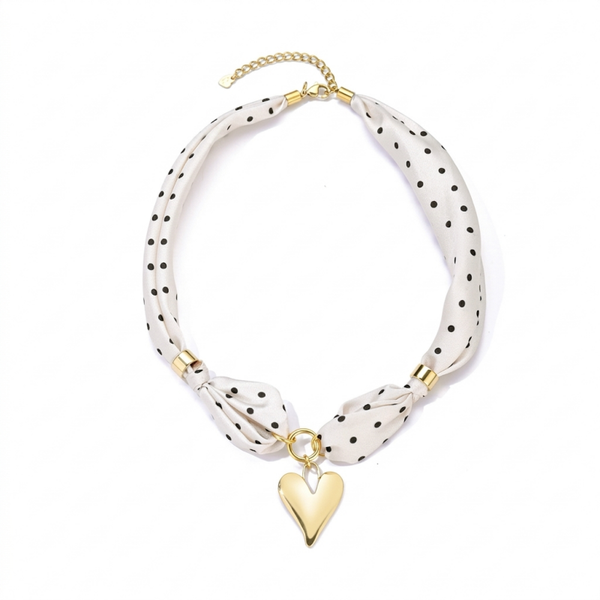 Polkadot Sjaalketting met hart, Goud