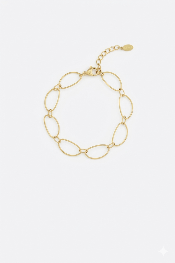 Fijne schakelarmband Goud