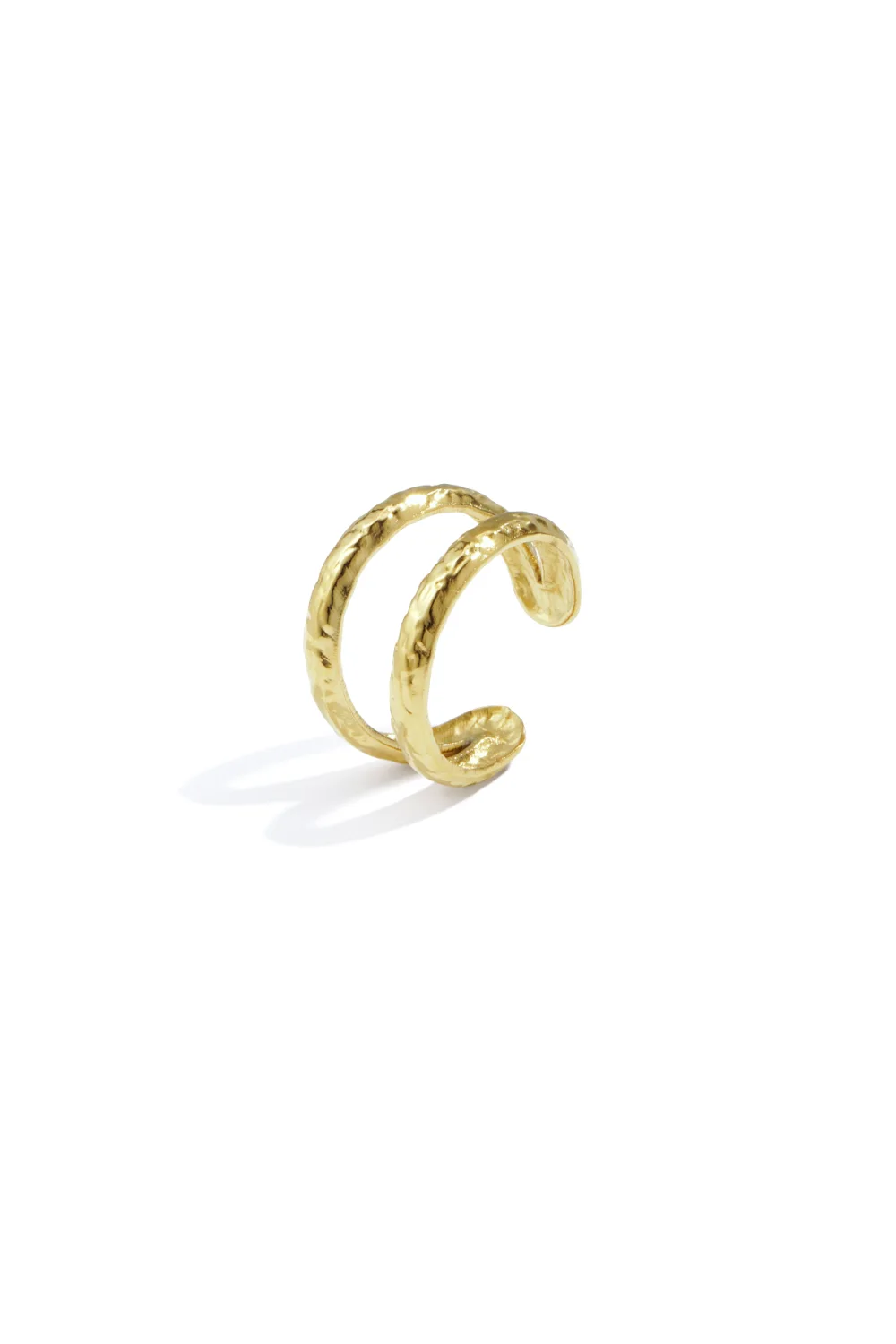 Earcuff oorbel dubbel, Goud