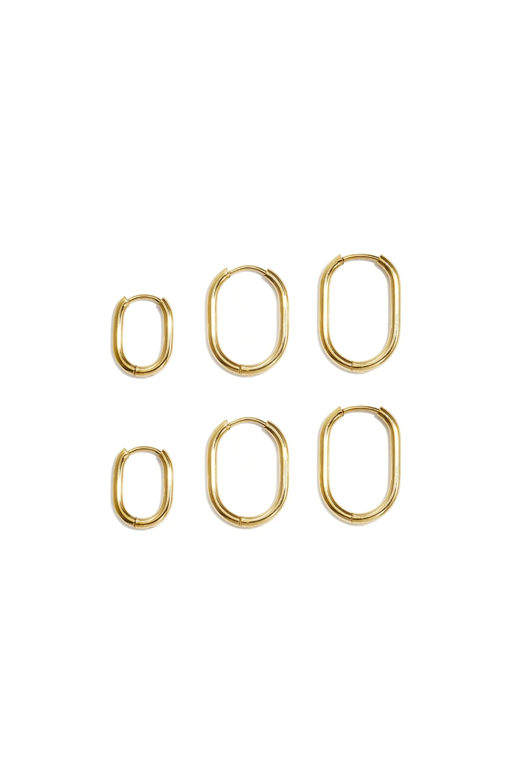Ovale oorbellen (0,2 mm) keuze uit 3 maten, Goud en Zilver