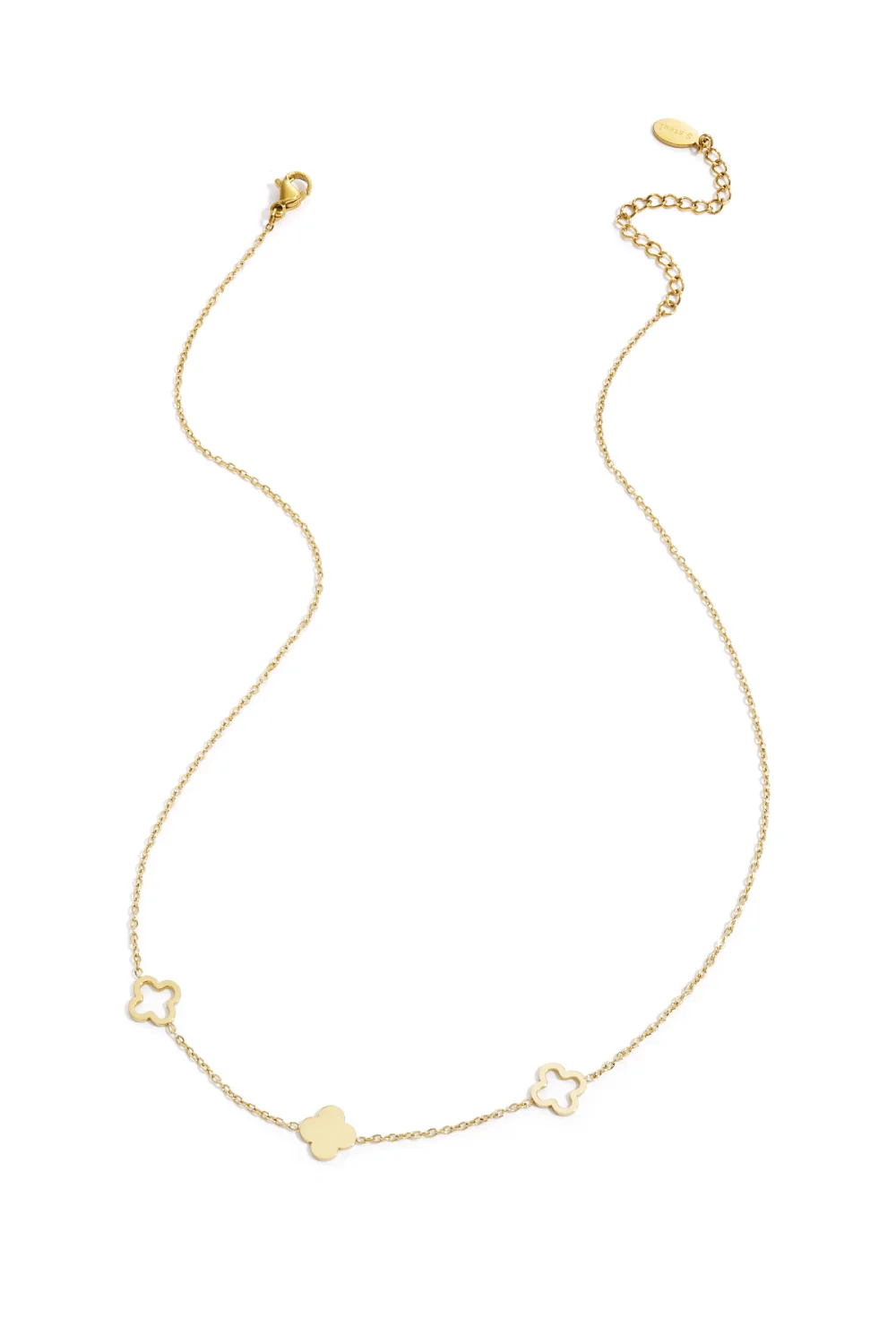 Ketting Klavertje Vier, Goud en Zilver